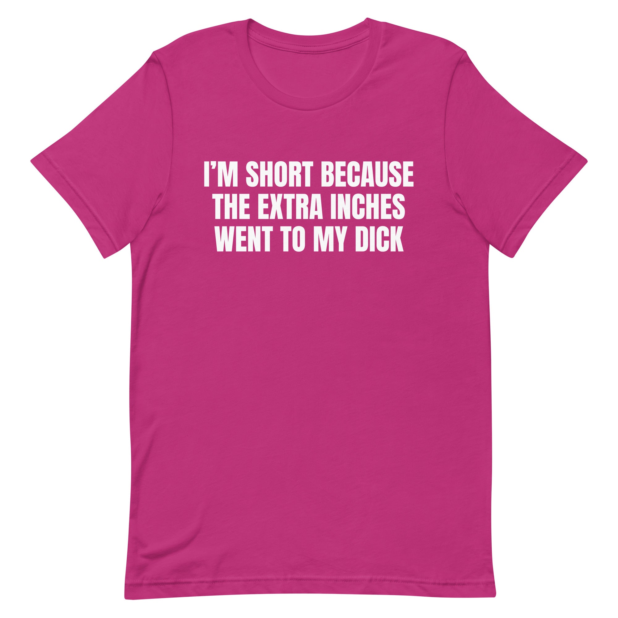 I'm Short Because the Extra Inches Went to My Dick Unisex t-shirt