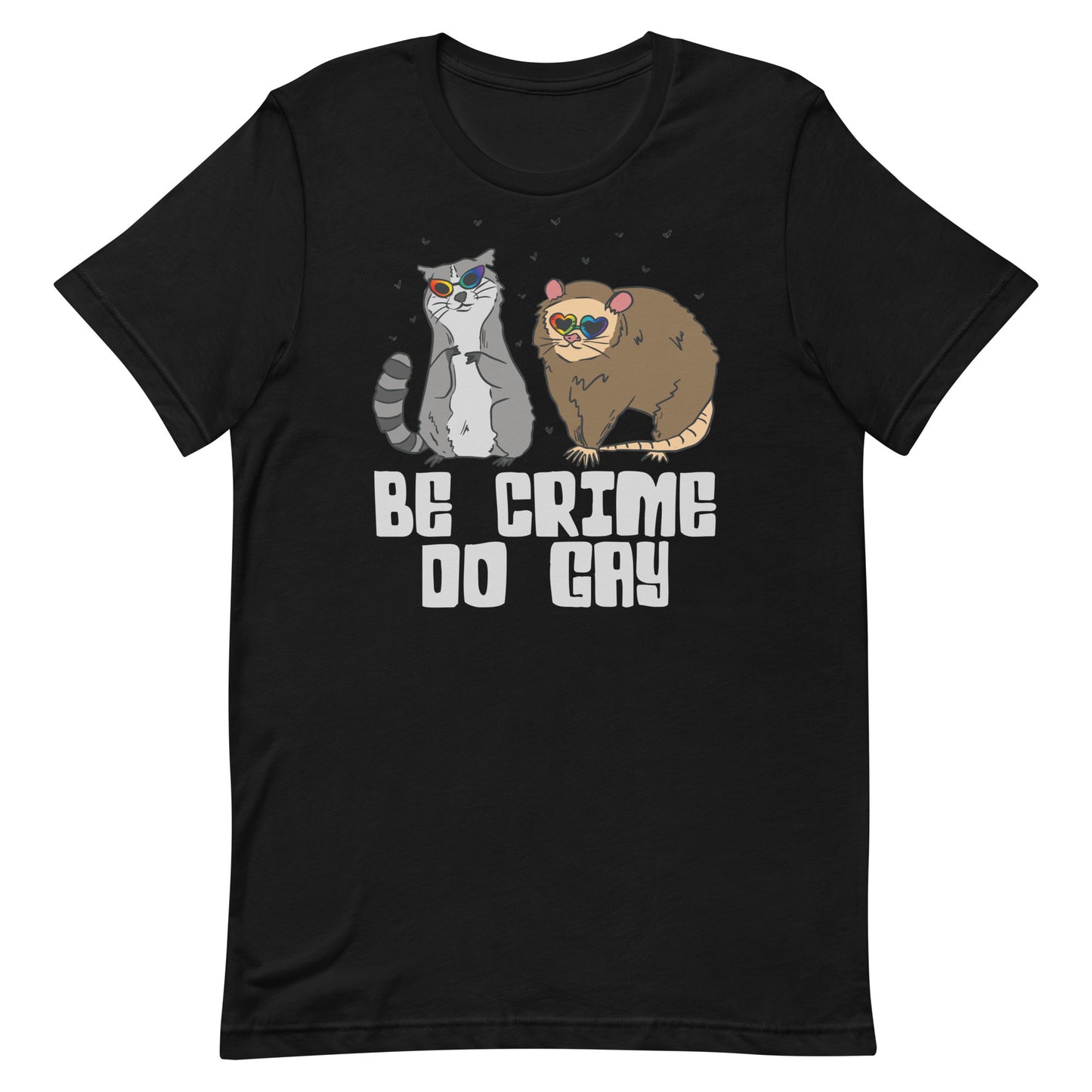 Be Crime Do Gay (Raccoon and Possum) Unisex t-shirt