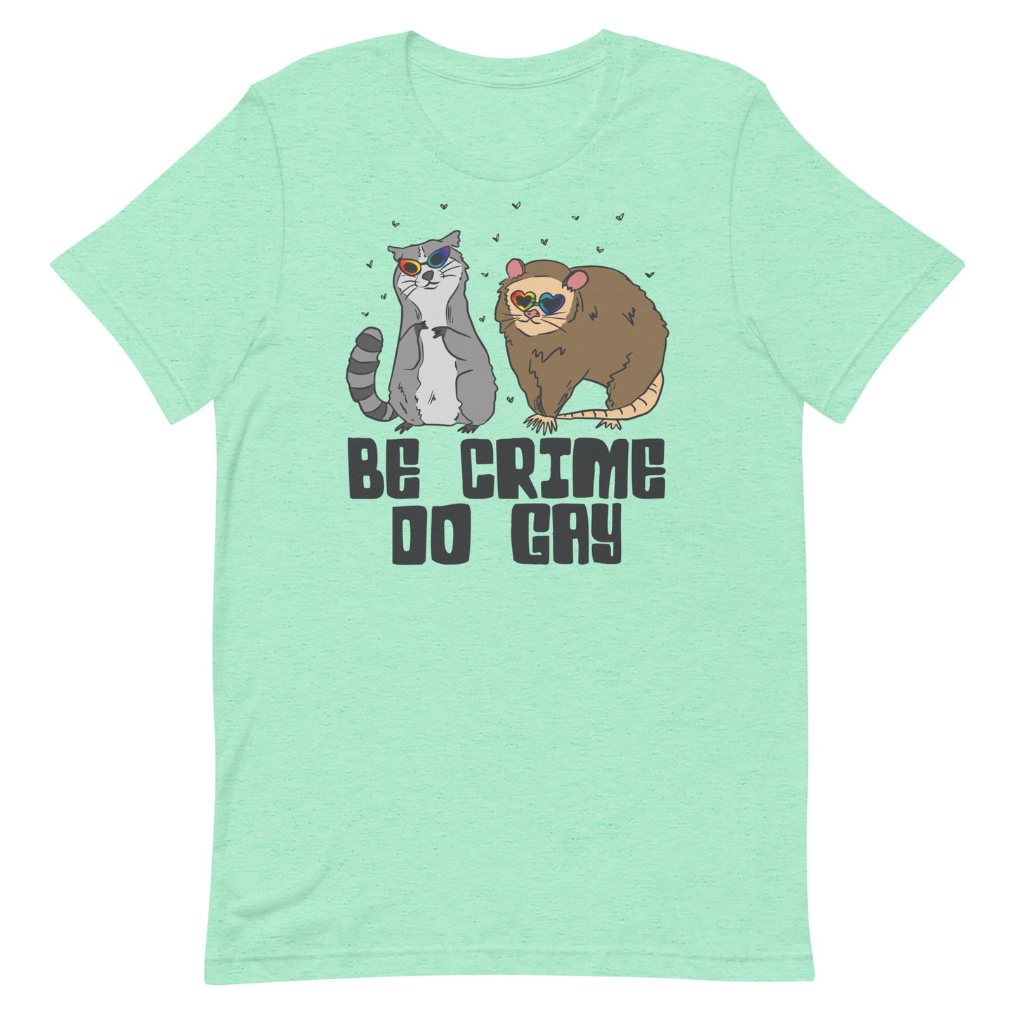 Be Crime Do Gay (Raccoon and Possum) Unisex t-shirt