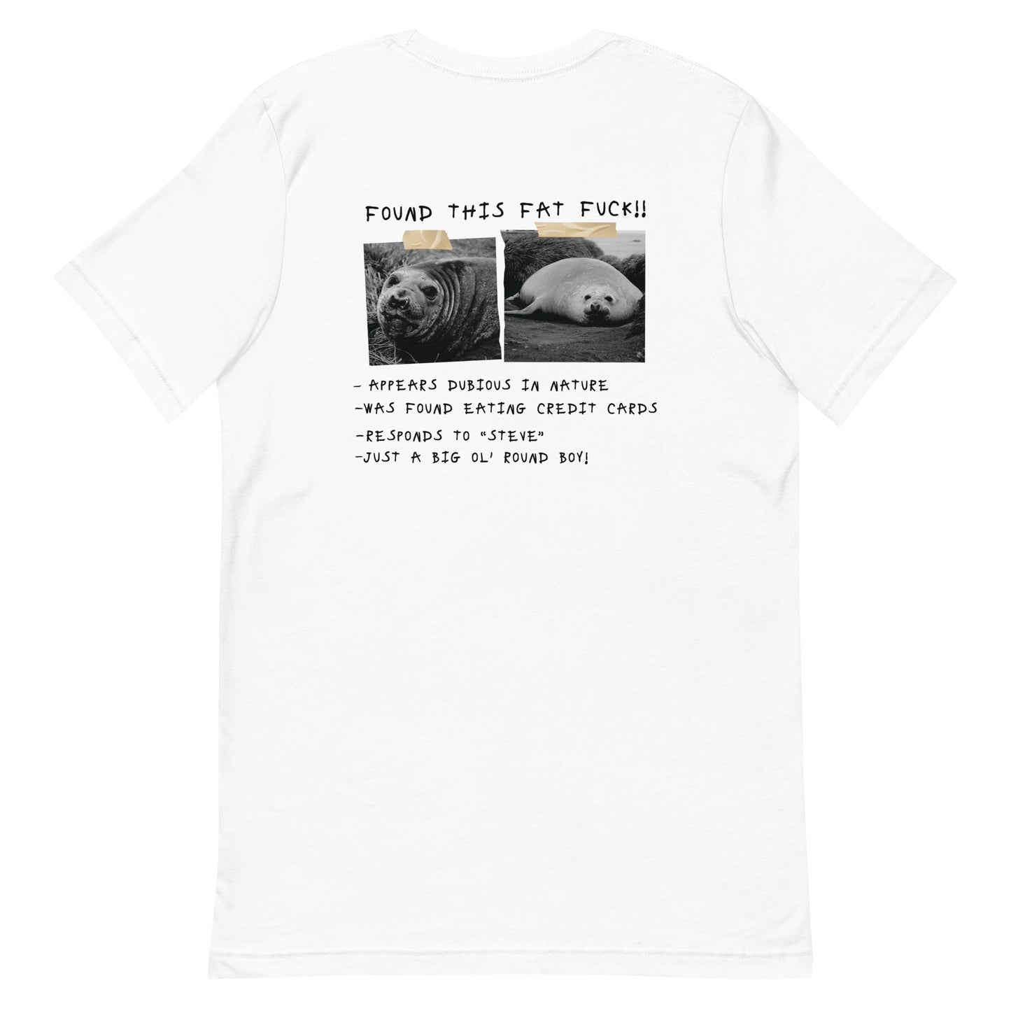 Lost & Found Seal (Front & Back) Unisex t-shirt