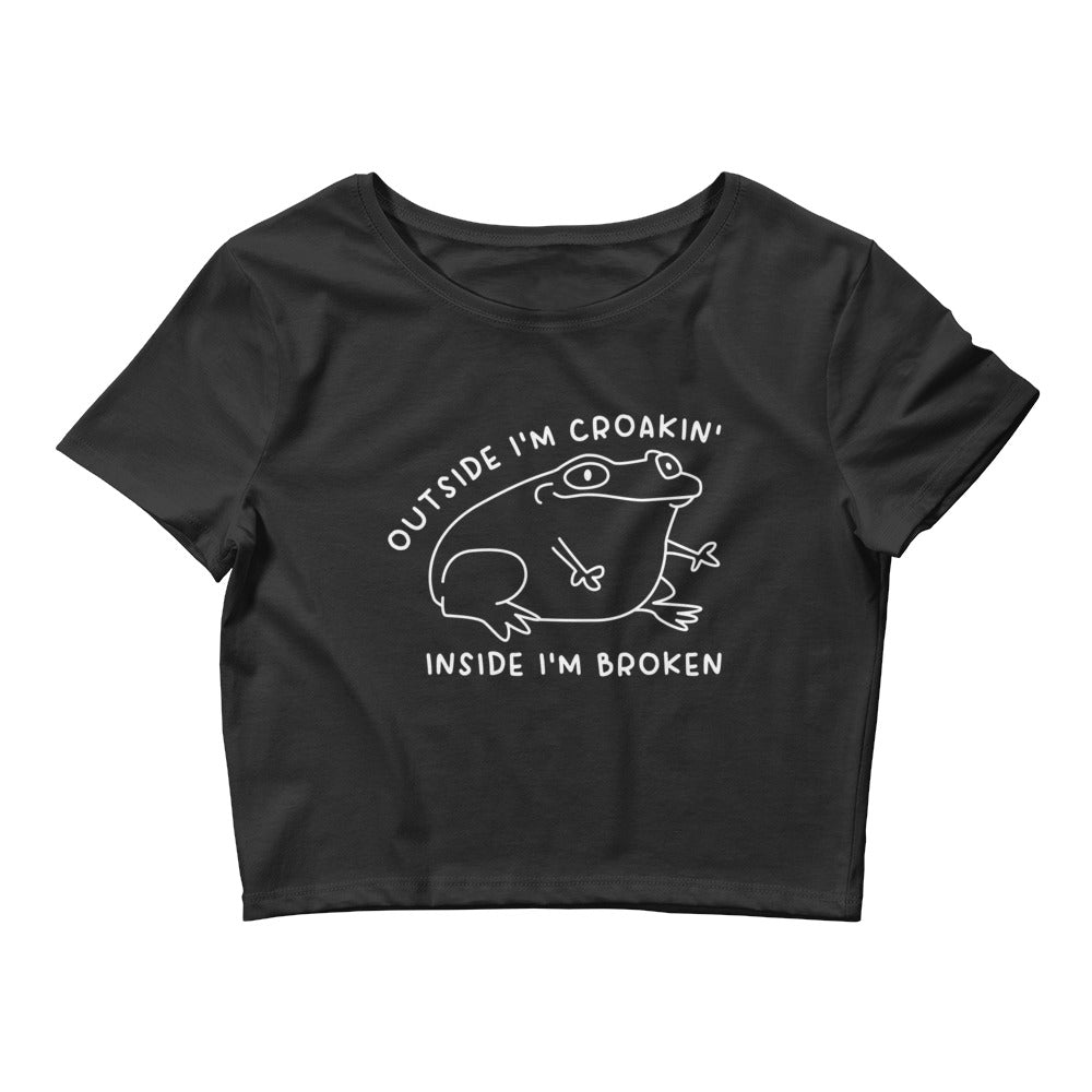 Outside I'm Croakin' Women’s Baby Tee