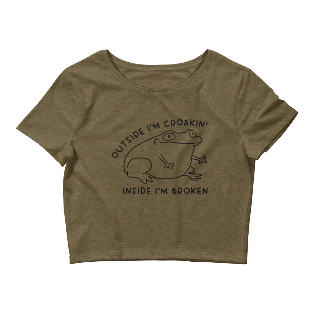 Outside I'm Croakin' Women’s Baby Tee