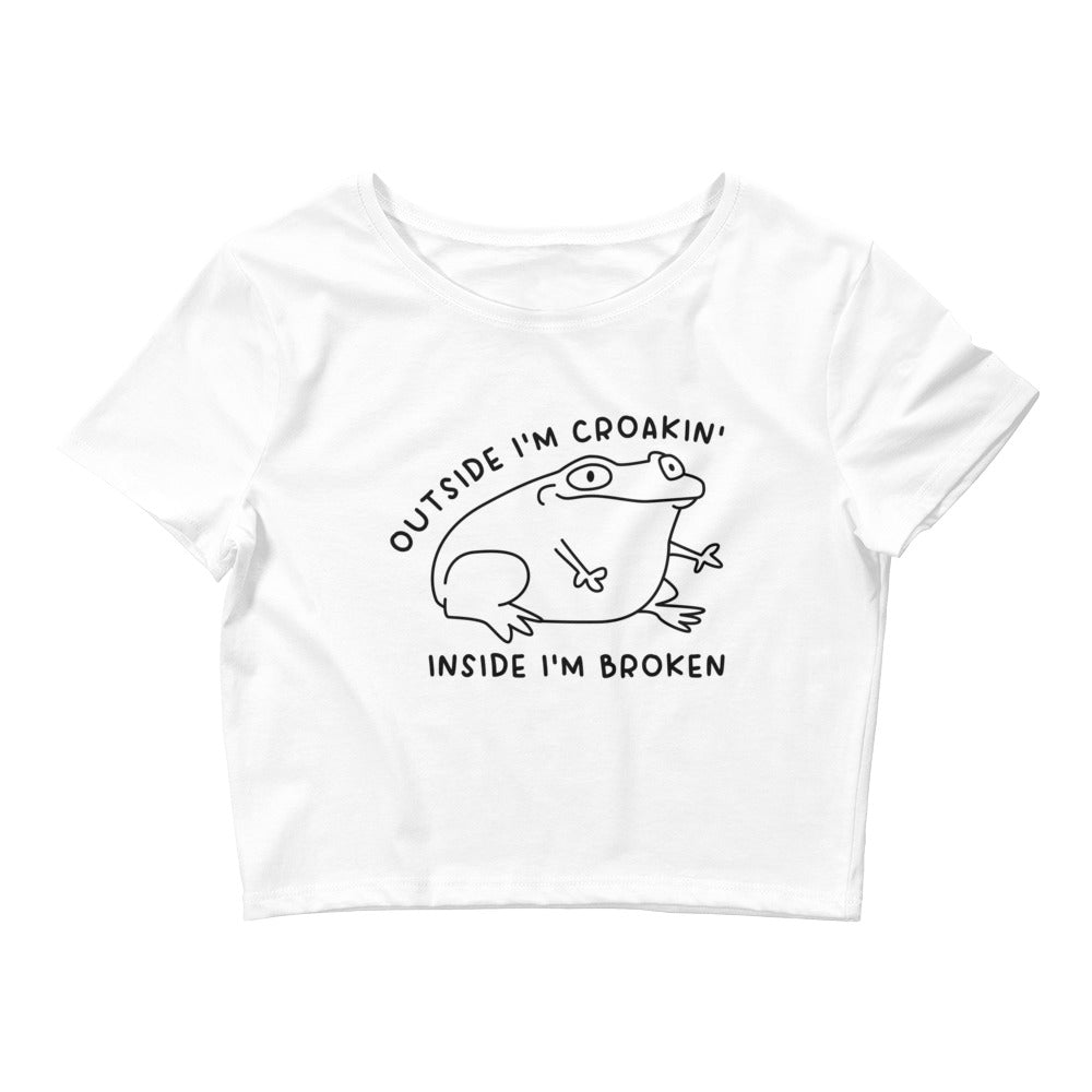 Outside I'm Croakin' Women’s Baby Tee